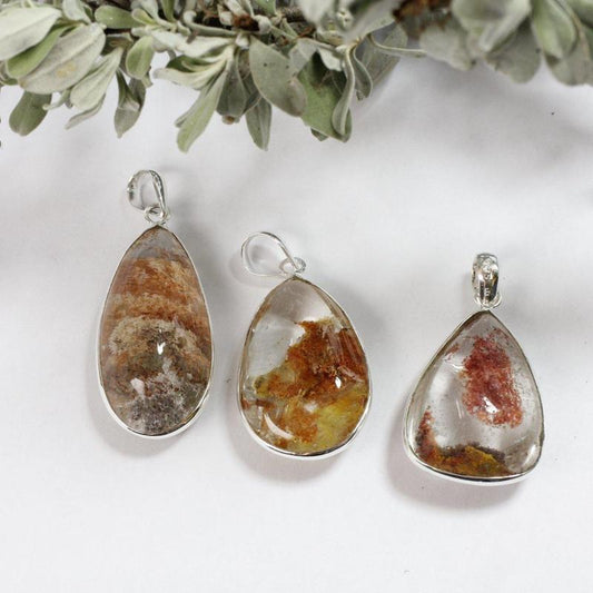 Lodolite Garden Quartz Pendant || .925 Sterling Silver-Nature's Treasures