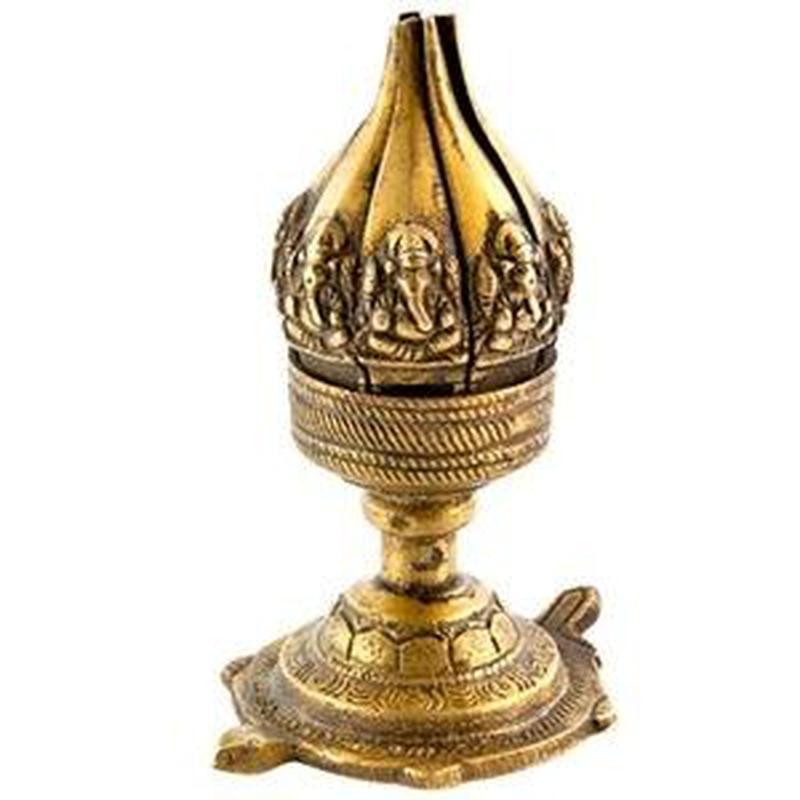 Lord Ganesh Flowering Lotus Candle Holder-Nature's Treasures