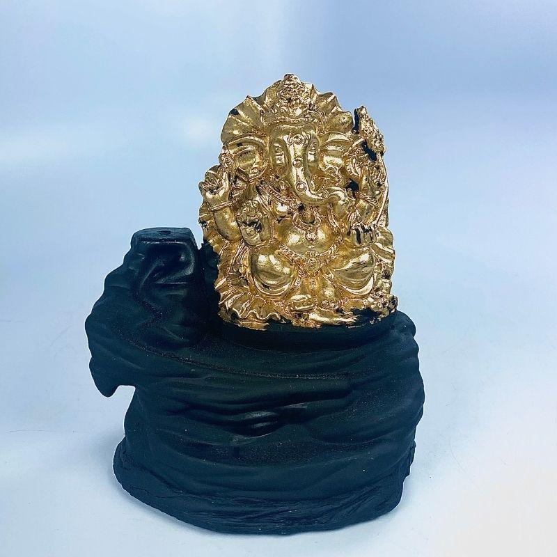 Lord Ganesh in Gold Backflow Cone Burner-Nature's Treasures