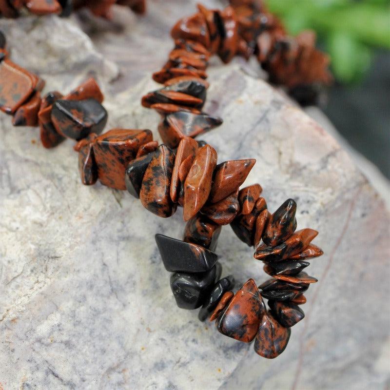 Mahogany Obsidian Chip Necklace-Nature's Treasures