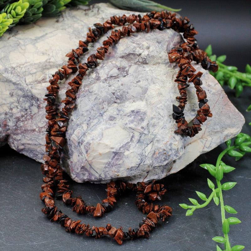 Mahogany Obsidian Chip Necklace-Nature's Treasures