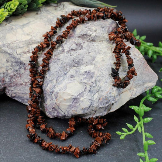 Mahogany Obsidian Chip Necklace-Nature's Treasures