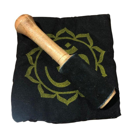 Metal Om Singing Bowl With Gift Box Set- Black-Nature's Treasures