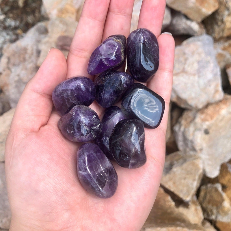 Midnight Amethyst Crystal Tumble || Protection, Clearing, Anxiety || Brazil-Nature's Treasures