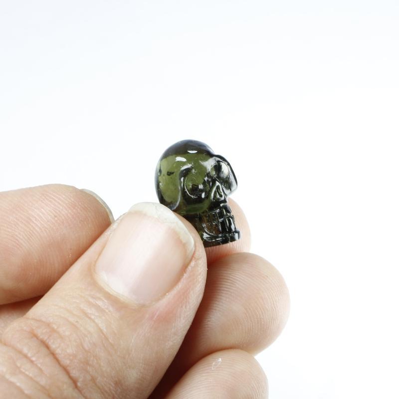 Moldavite Skull Carving || Transformation, Spiritual Awakening, Heart Healing || Czech Republic-Nature's Treasures