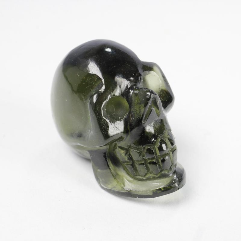Moldavite Skull Carving || Transformation, Spiritual Awakening, Heart Healing || Czech Republic-Nature's Treasures