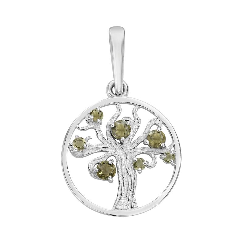 Moldavite Tree Of Life Pendant || .925 Sterling Silver-Nature's Treasures