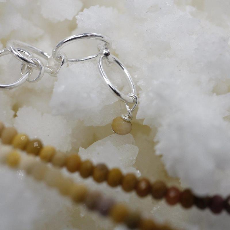 Mookaite Jasper Dainty Faceted Necklace || .925 Sterling Silver-Nature's Treasures