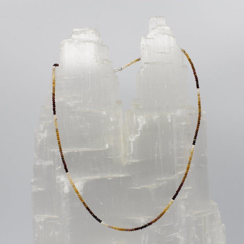 Mookaite Jasper Dainty Faceted Necklace || .925 Sterling Silver-Nature's Treasures
