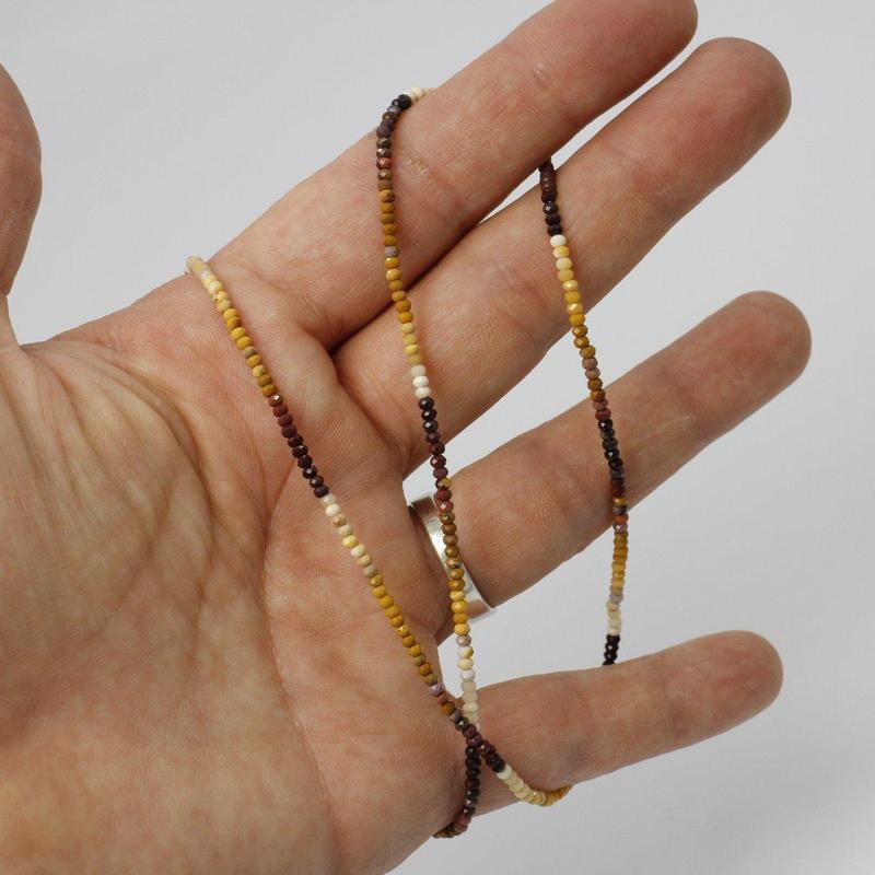 Mookaite Jasper Dainty Faceted Necklace || .925 Sterling Silver-Nature's Treasures