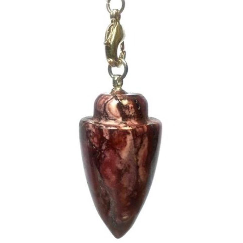Mookaite Jasper Heart Chakra Pendulum with 7 Chakra Beads-Nature's Treasures