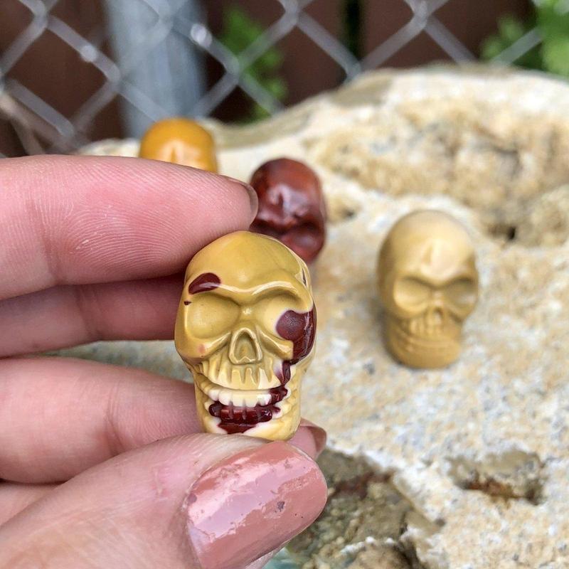 Mookaite Jasper Skull Drilled Pendant - Mini-Nature's Treasures