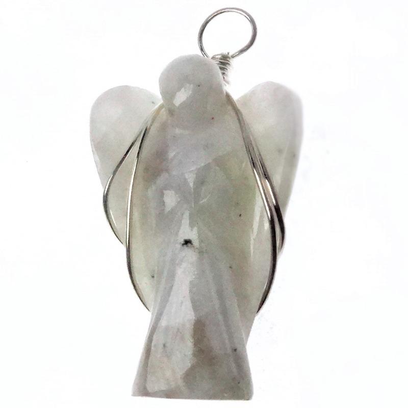 Moonstone Wire Wrapped Angel Pendant