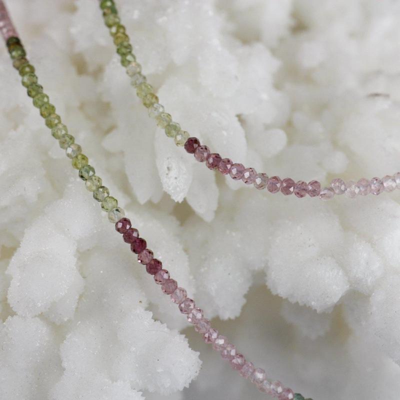 Multi Colored Tourmaline Waterfall Dainty Faceted Necklace || .925 Sterling Silver-Nature's Treasures