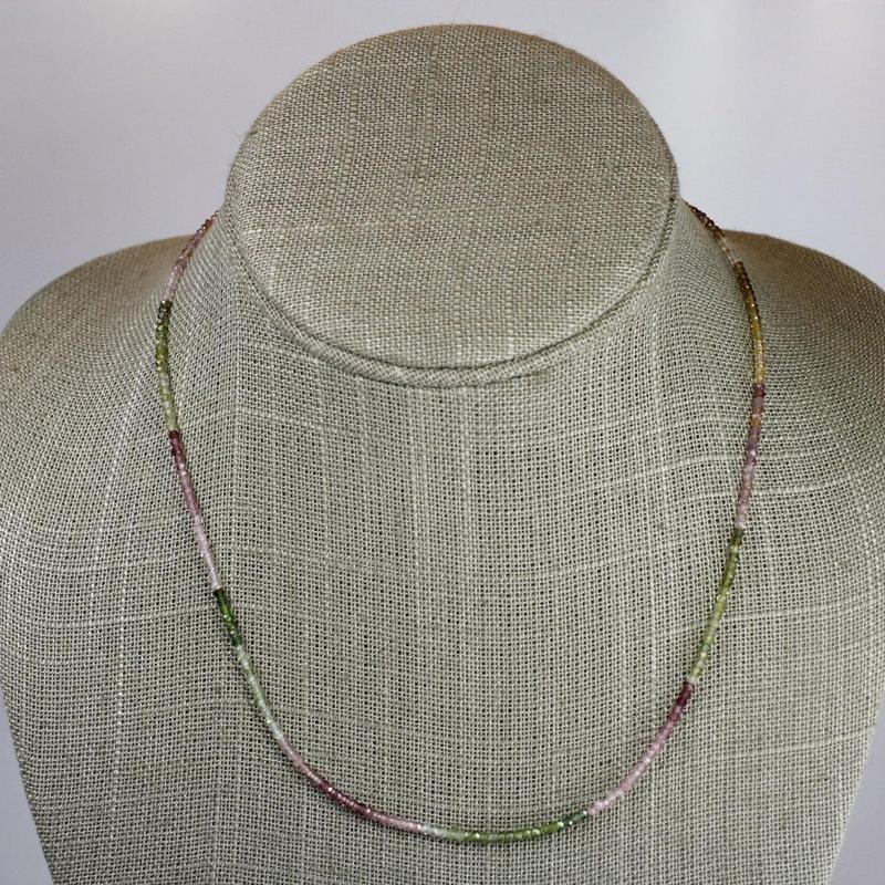 Multi Colored Tourmaline Waterfall Dainty Faceted Necklace || .925 Sterling Silver-Nature's Treasures