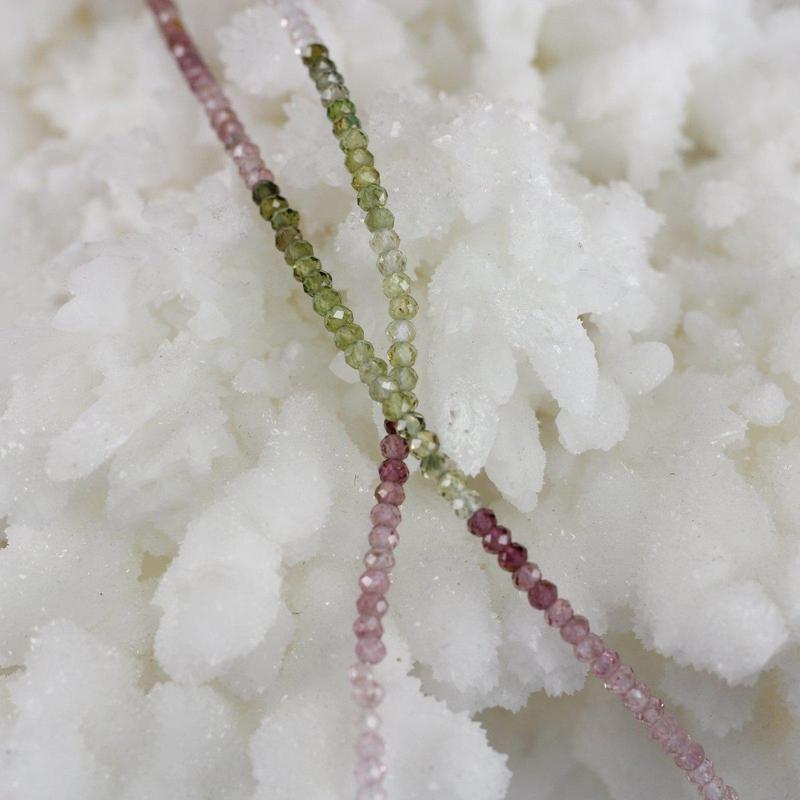 Multi Colored Tourmaline Waterfall Dainty Faceted Necklace || .925 Sterling Silver-Nature's Treasures