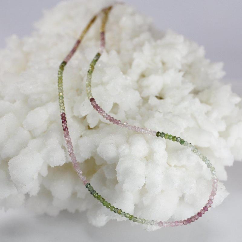 Multi Colored Tourmaline Waterfall Dainty Faceted Necklace || .925 Sterling Silver-Nature's Treasures