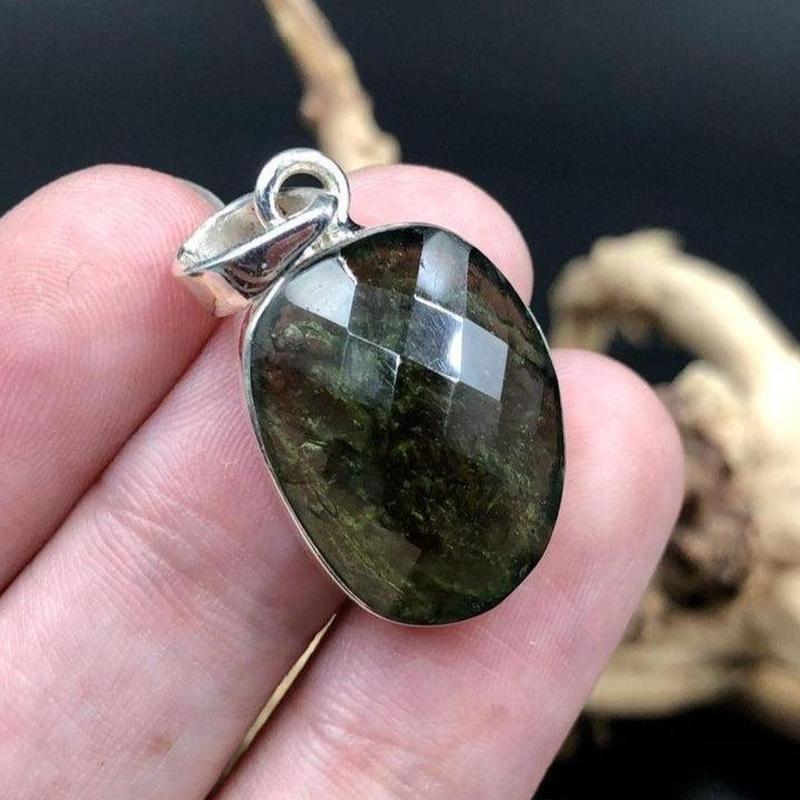 Multi-Faceted Moldavite Prime Pendant || .925 Sterling Silver-Nature's Treasures