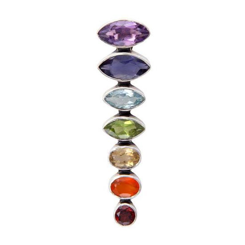 Multifaceted Chakra Pendant Sterling Silver