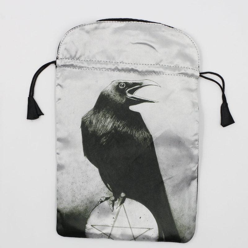 "Murder Of Crows Tarot Bag" Dupion Silk Drawstring Accessory Bag-Nature's Treasures