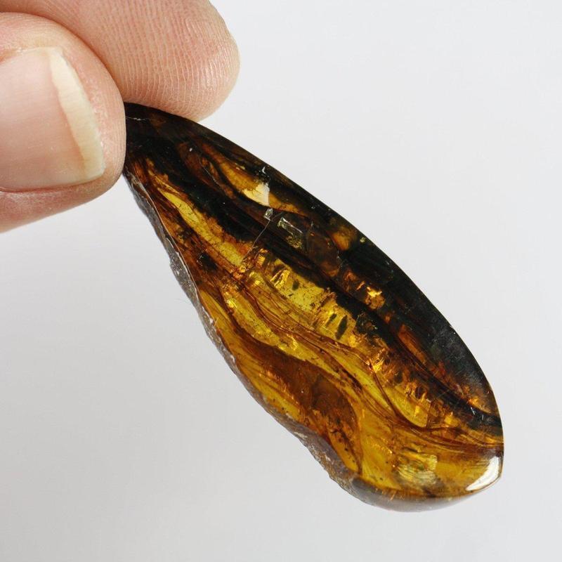 Natural Amber Free Form Pendant || Protection, Security || .925 Sterling Silver || Indonesia