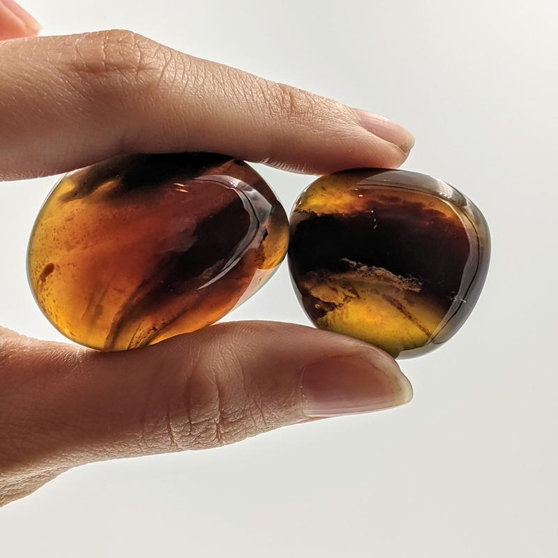 Natural Amber Tumble Stone || Cleansing, Security || Indonesia-Nature's Treasures