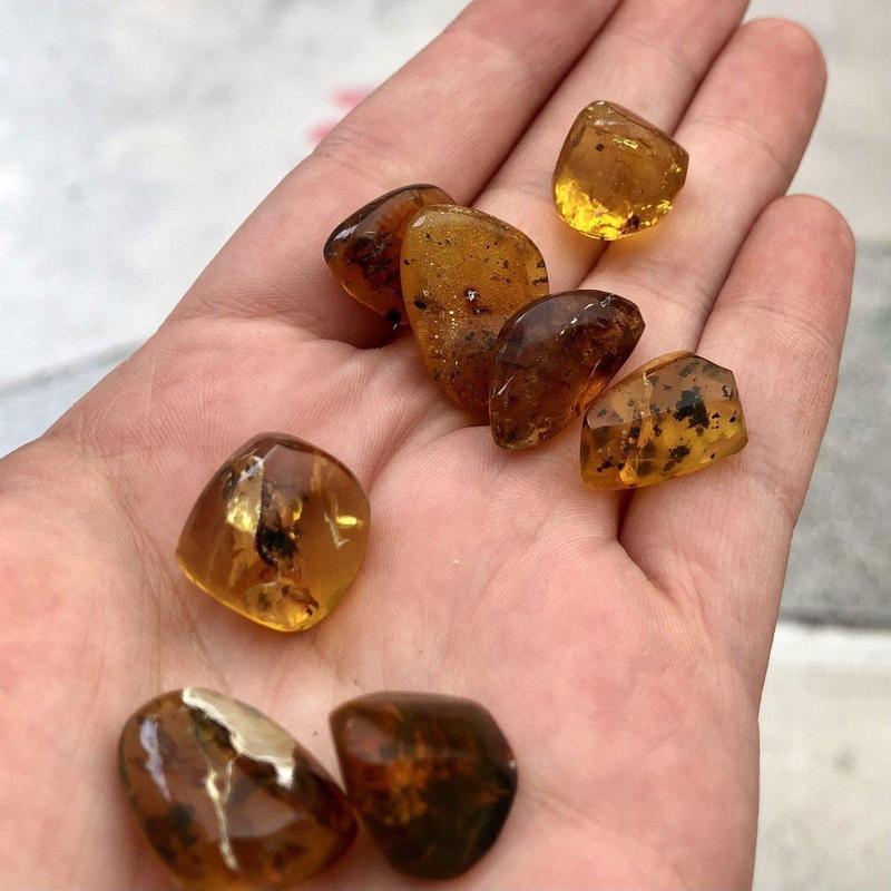Natural Amber Tumble Stone || Cleansing, Security || Indonesia-Nature's Treasures