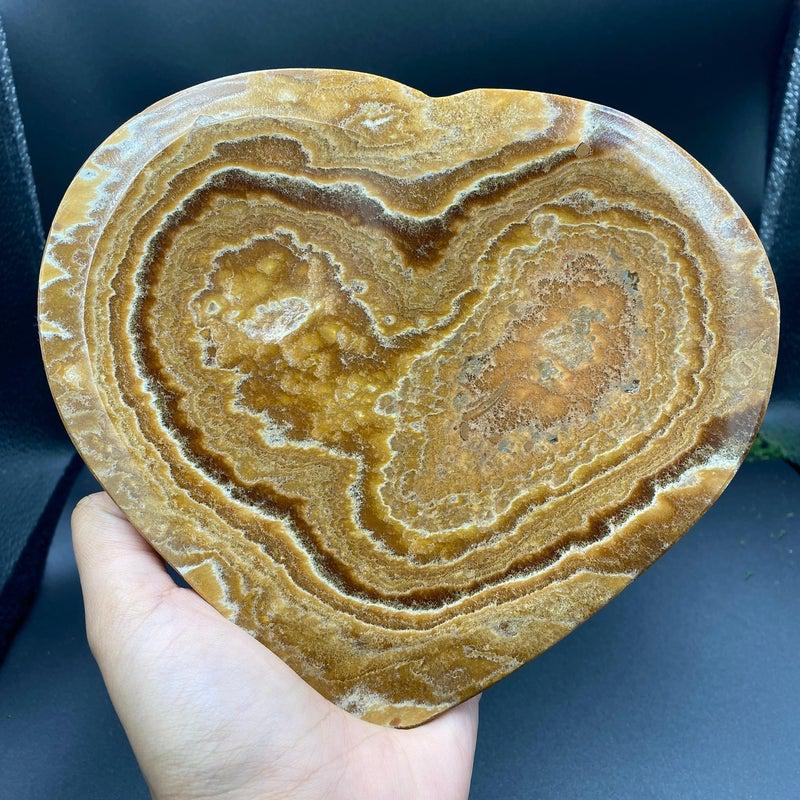 SHOW PRODUCT: Aragonite Heart-Shaped Dish Plates-Nature's Treasures