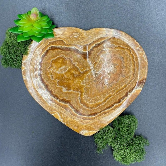 SHOW PRODUCT: Aragonite Heart-Shaped Dish Plates-Nature's Treasures