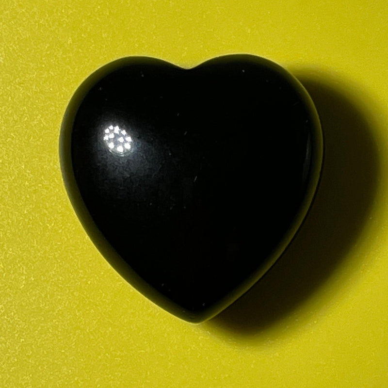 Natural Black Obsidian Glass Pocket Hearts 30 MM || Protection, Grounding || Mexico-Nature's Treasures