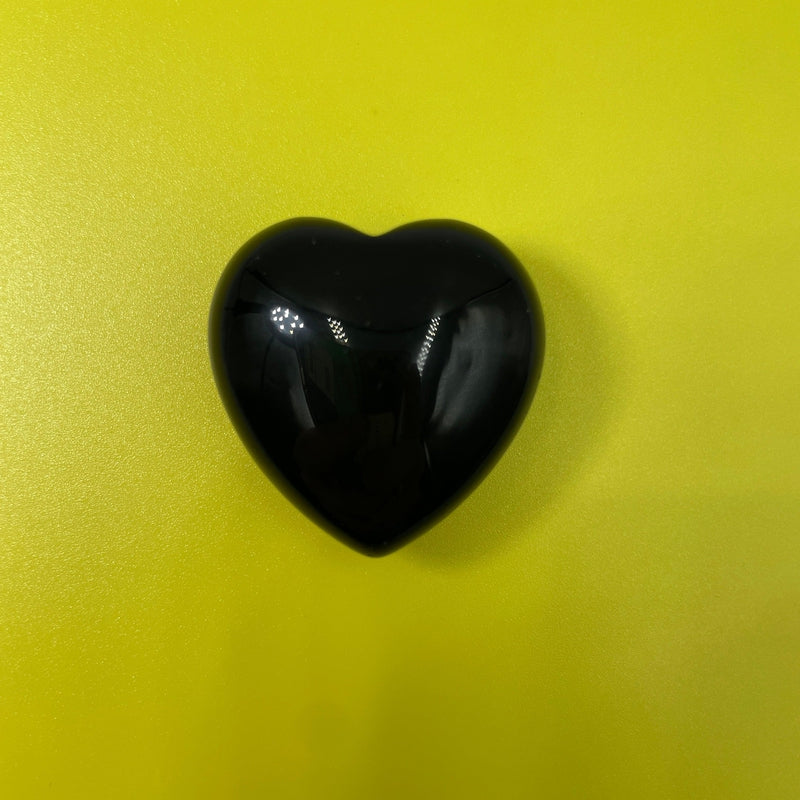 Natural Black Obsidian Glass Pocket Hearts 30 MM || Protection, Grounding || Mexico-Nature's Treasures