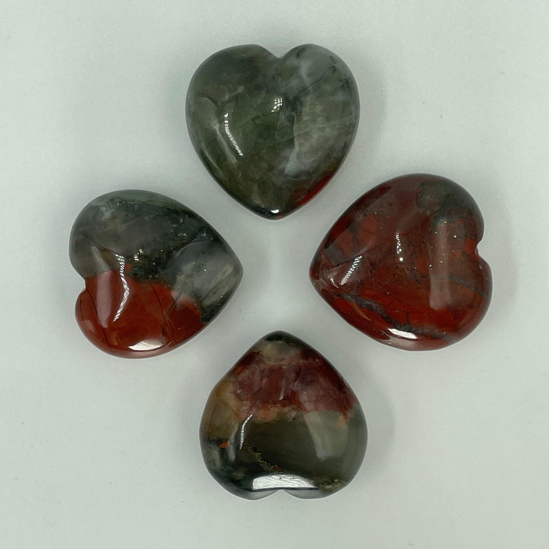 Natural Bloodstone Pocket Heart 30 MM || Stability, Detoxing Energies || Africa-Nature's Treasures
