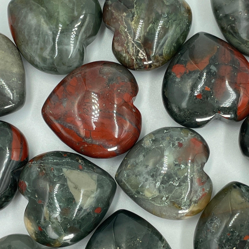 Natural Bloodstone Pocket Heart 30 MM || Stability, Detoxing Energies || Africa-Nature's Treasures