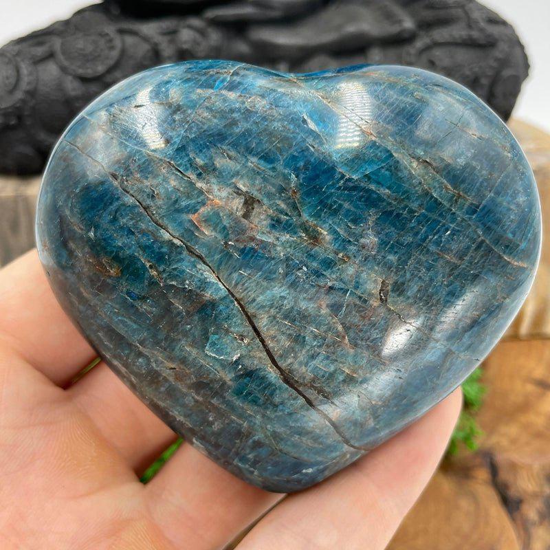 Natural Blue Apatite Polished Puff Hearts || Inner Knowledge, Aura Cleansing || Madagascar-Nature's Treasures