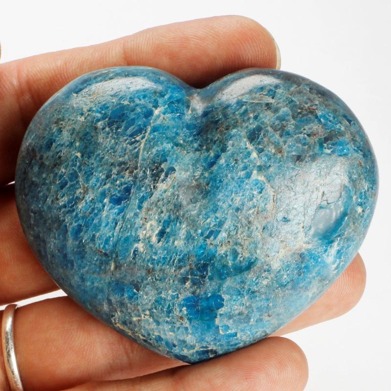 Natural Blue Apatite Polished Puff Hearts || Inner Knowledge, Aura Cleansing || Madagascar-Nature's Treasures