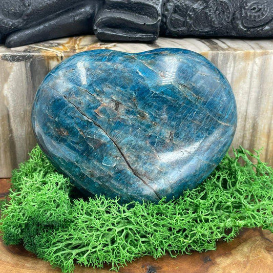 Natural Blue Apatite Polished Puff Hearts || Inner Knowledge, Aura Cleansing || Madagascar-Nature's Treasures