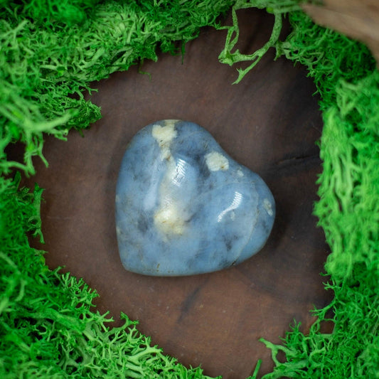 Natural Blue Opal Pocket Hearts || Tension Releaser, Communication || Indonesia-Nature's Treasures