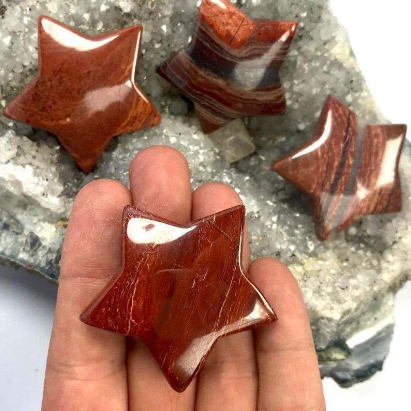 Natural Brecciated Red Jasper Star Carvings || Grounding, Focus || Brazil