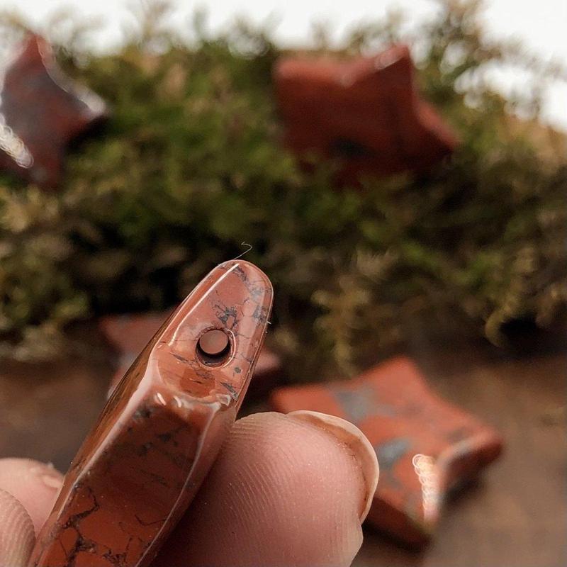 Natural Brecciated Red Jasper Star Pendant || Grounding, Focus || Brazil-Nature's Treasures