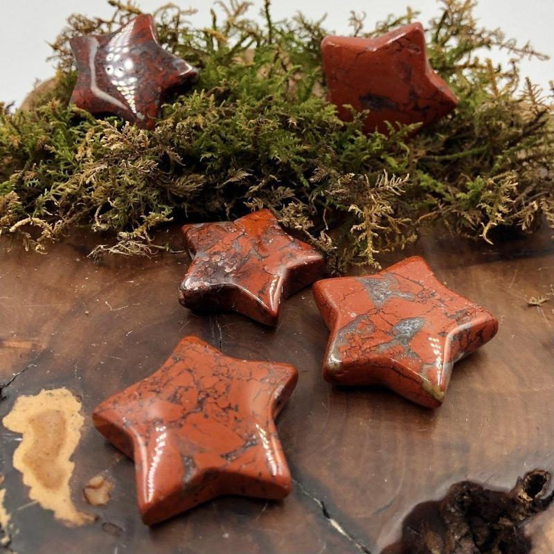 Natural Brecciated Red Jasper Star Pendant || Grounding, Focus || Brazil-Nature's Treasures