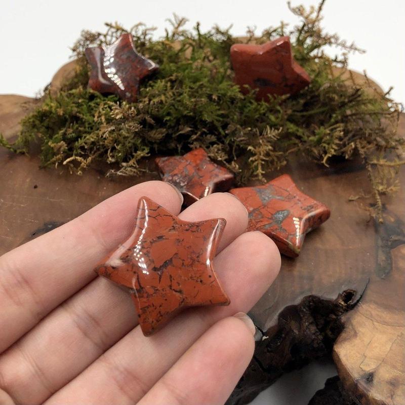 Natural Brecciated Red Jasper Star Pendant || Grounding, Focus || Brazil
