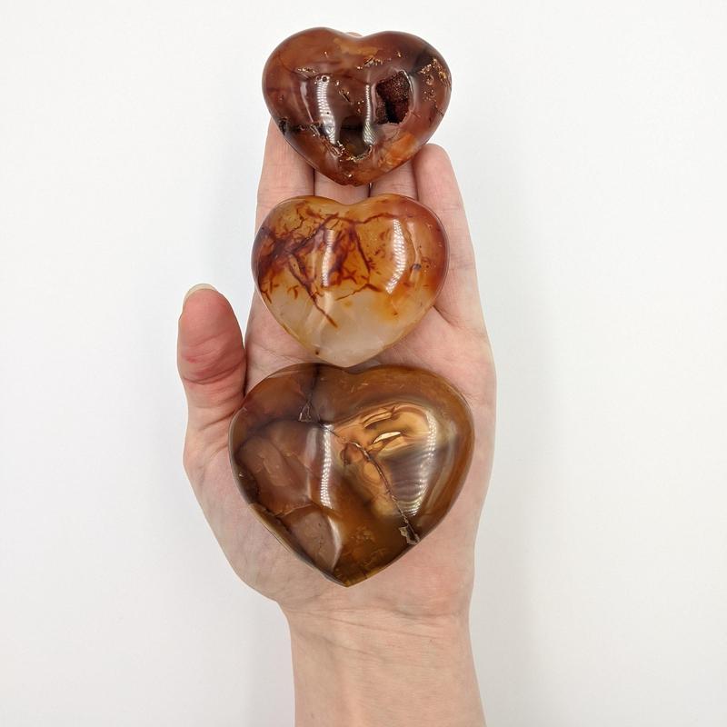 Natural Carnelian Puff Hearts || Creativity, Confidence, Grounding || Madagascar-Nature's Treasures