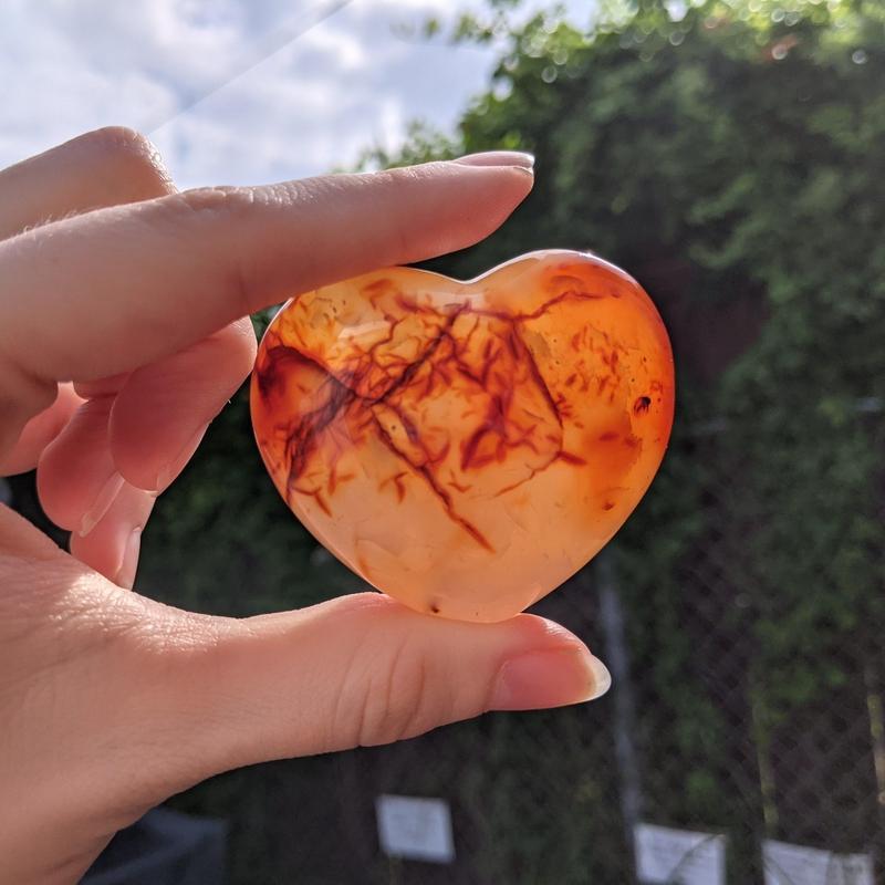 Natural Carnelian Puff Hearts || Creativity, Confidence, Grounding || Madagascar-Nature's Treasures