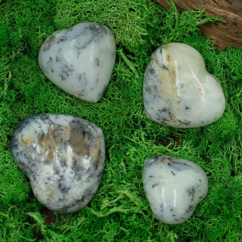 Natural Common White Opal Pocket Hearts || Cleansing, Energy Release || Australia-Nature's Treasures