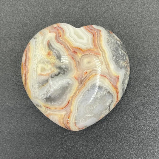 Natural Crazy Lace Agate Pocket Hearts 35 MM || Joy, Support, Stability || Mexico-Nature's Treasures