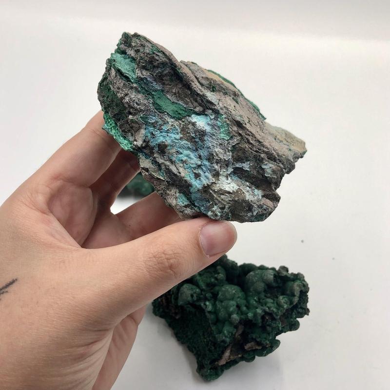 Natural Fibrous Malachite With Chrysocolla Cluster || Communication, Emotional Blockages, Cleansing One's Energy || Medium || From Shaba Province, Zaire-Nature's Treasures