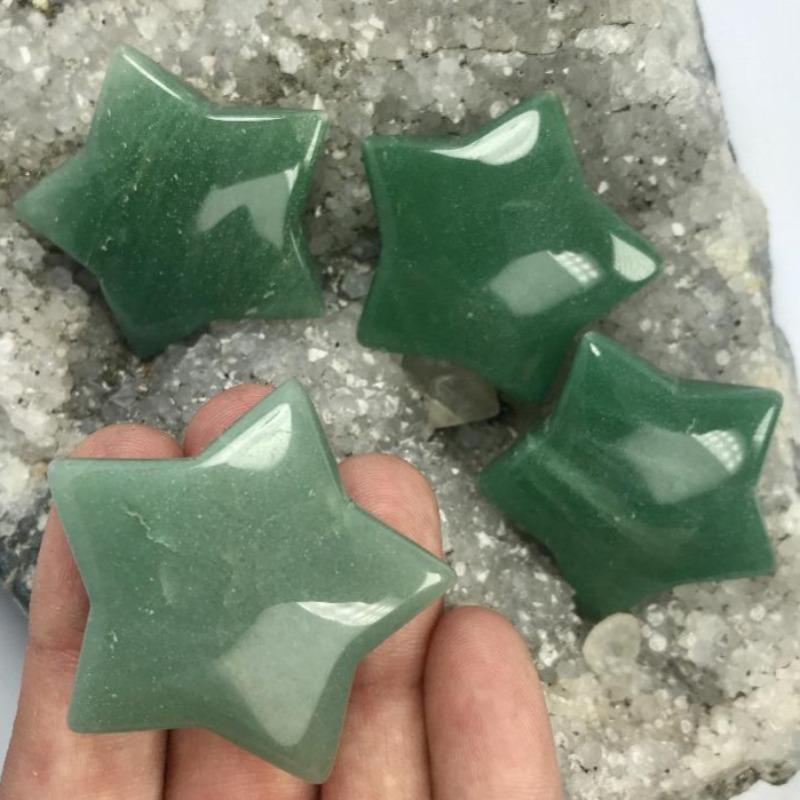 Natural Green Aventurine Star Carvings || Inner Love, Abundance || Brazil-Nature's Treasures
