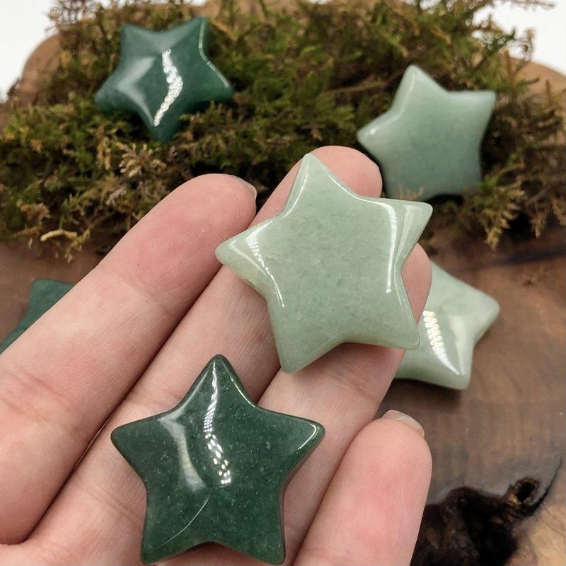 Natural Green Aventurine Star Pendant || Inner Love, Abundance || Brazil-Nature's Treasures