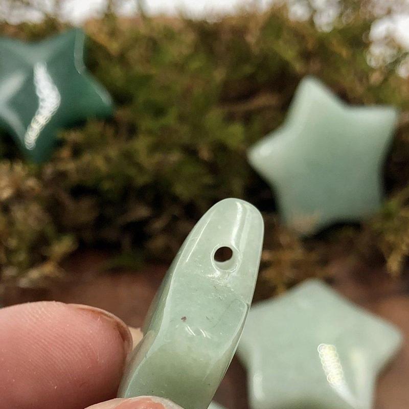 Natural Green Aventurine Star Pendant || Inner Love, Abundance || Brazil-Nature's Treasures