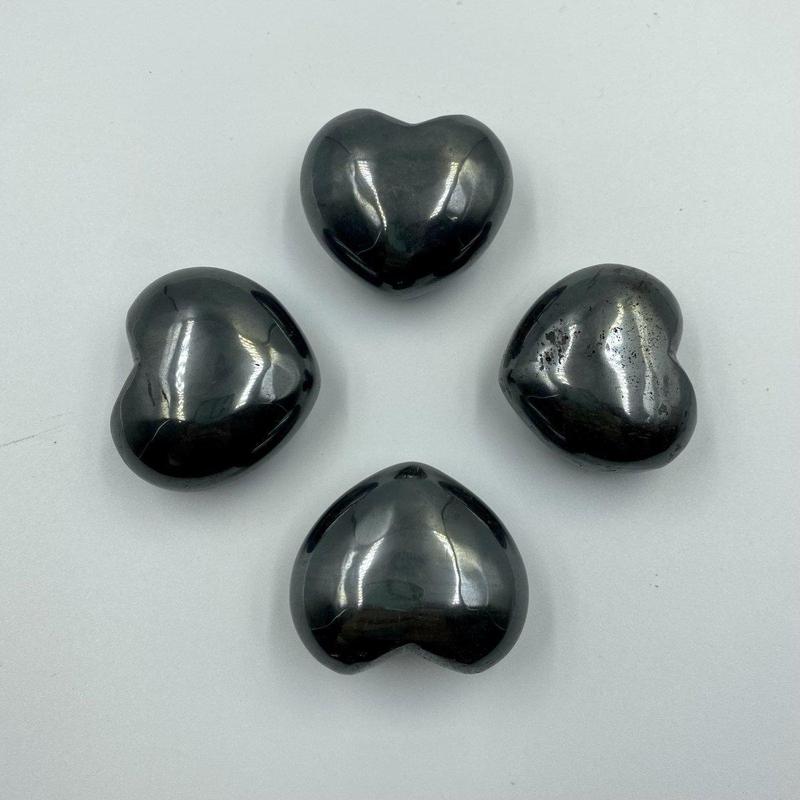 Natural Hematite Pocket Hearts || Protection, Cleansing, Stability || China-Nature's Treasures